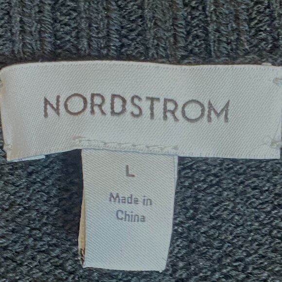 Nordstrom Merino Wool Blend Super Soft V-Neck Sweater Vest L Black #233J - Picture 5 of 6